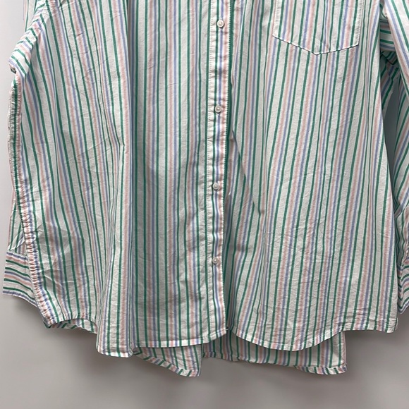 NWOT Aerie Boyfriend Fave Striped Oversized Button-Up Long Sleeve Shirt XXL - Picture 3 of 9